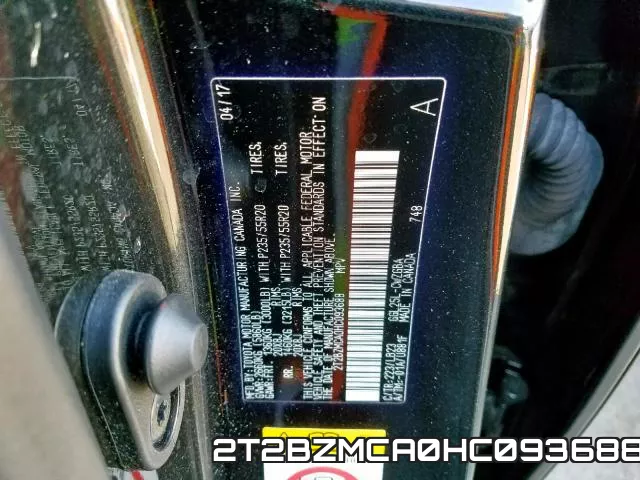 2T2BZMCA0HC093688 фото 2