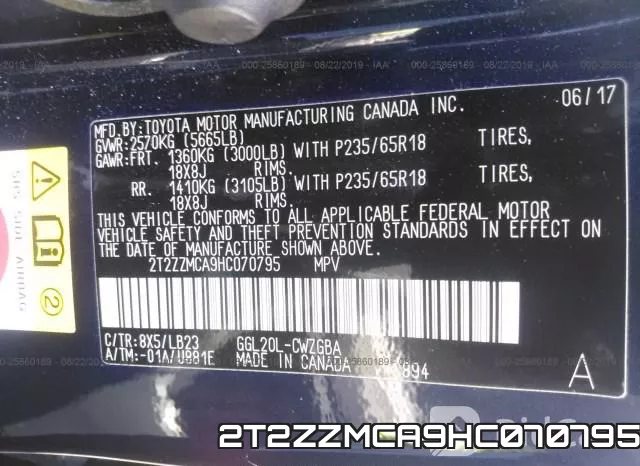 2T2ZZMCA9HC070795 фото 9
