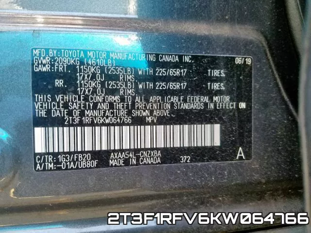 2T3F1RFV6KW064766 фото 2