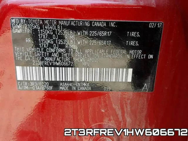 2T3RFREV1HW606672 фото 2