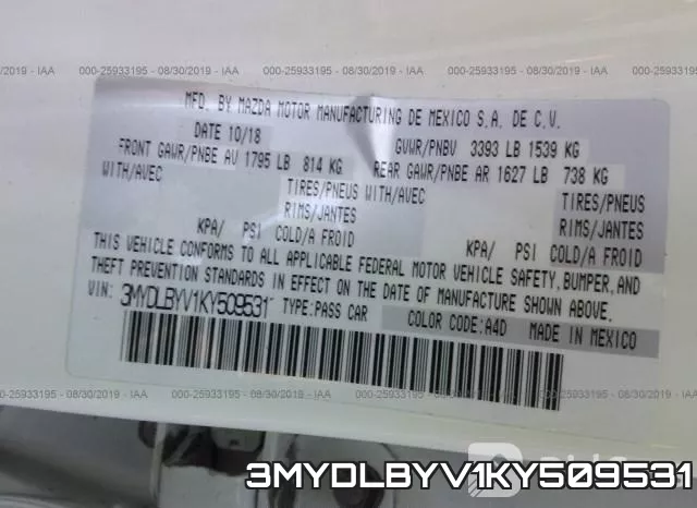 3MYDLBYV1KY509531 фото 10