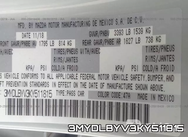 3MYDLBYV3KY511815 фото 10