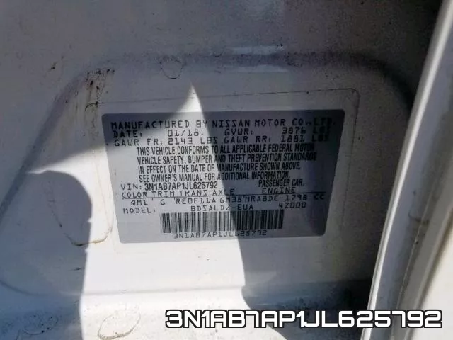 3N1AB7AP1JL625792 фото 2