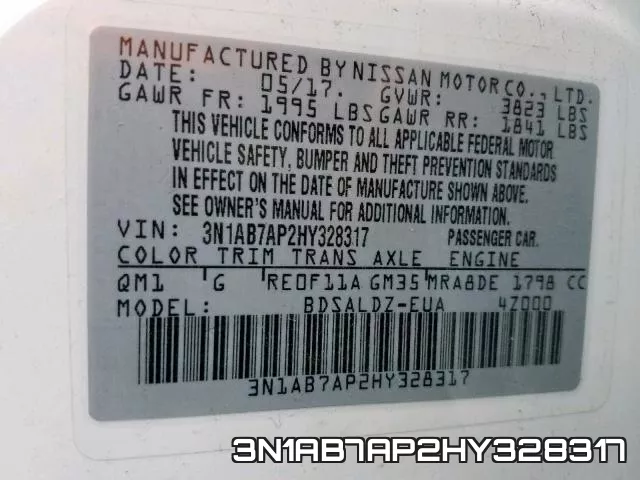 3N1AB7AP2HY328317 фото 2