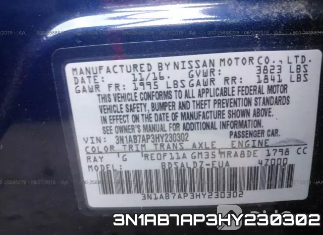 3N1AB7AP3HY230302 фото 10
