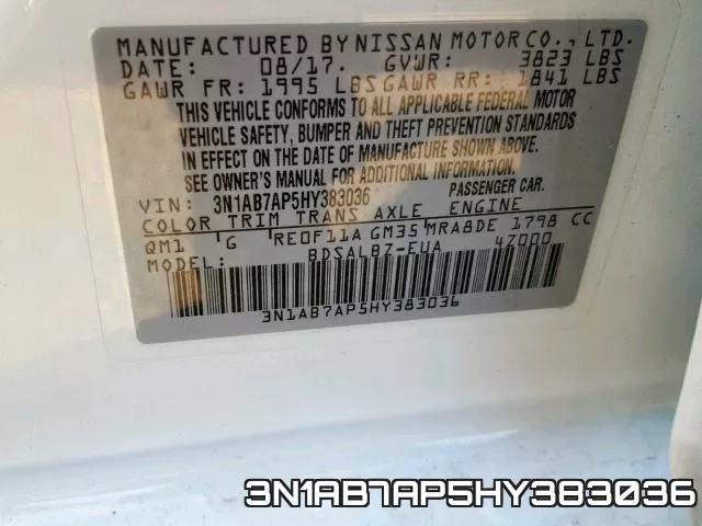 3N1AB7AP5HY383036 фото 2