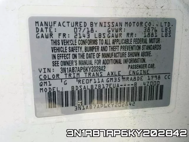 3N1AB7AP6KY202842 фото 2
