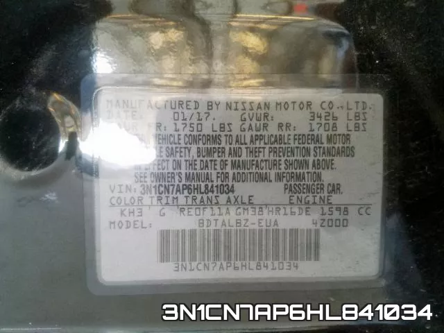 3N1CN7AP6HL841034 фото 2
