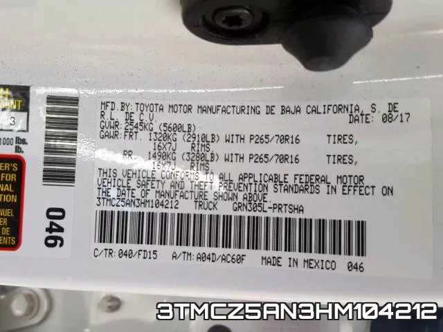 3TMCZ5AN3HM104212 фото 2