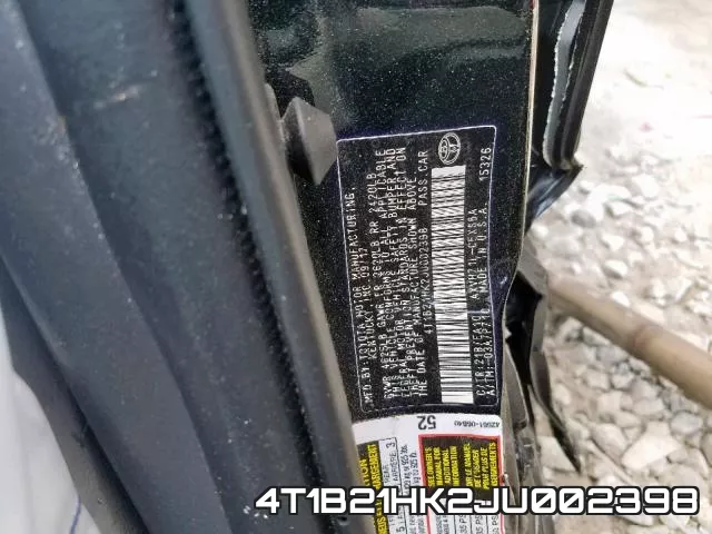 4T1B21HK2JU002398 фото 2