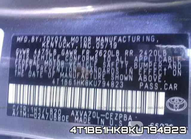 4T1B61HK8KU794823 фото 10