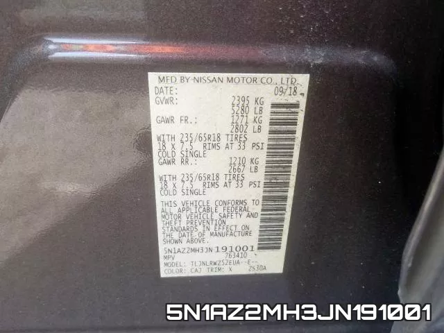 5N1AZ2MH3JN191001 фото 2