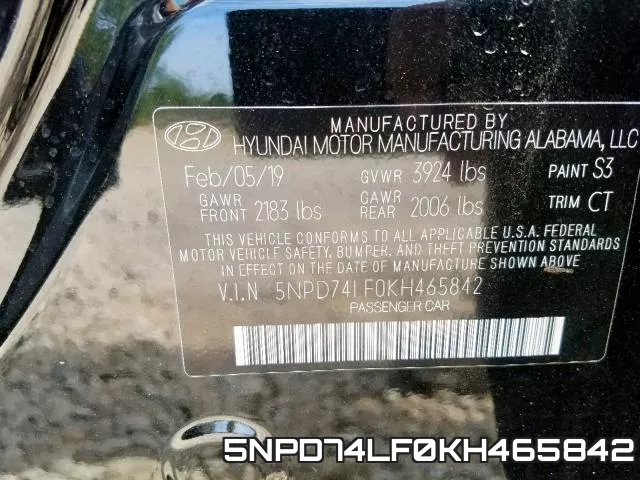 5NPD74LF0KH465842 фото 2