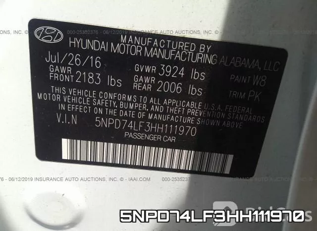 5NPD74LF3HH111970 фото 10