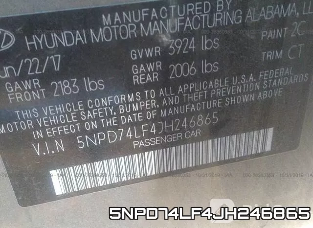 5NPD74LF4JH246865 фото 10
