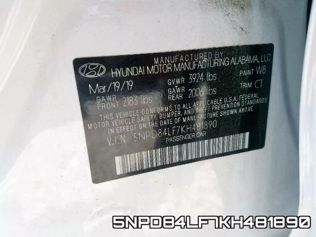 5NPD84LF7KH481890 фото 2