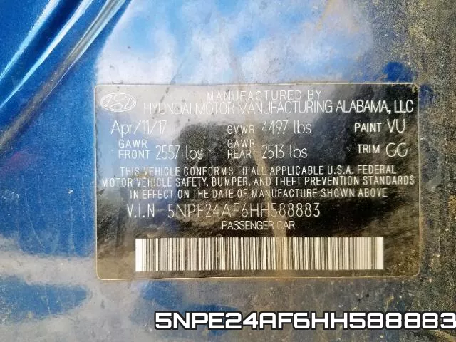 5NPE24AF6HH588883 фото 2