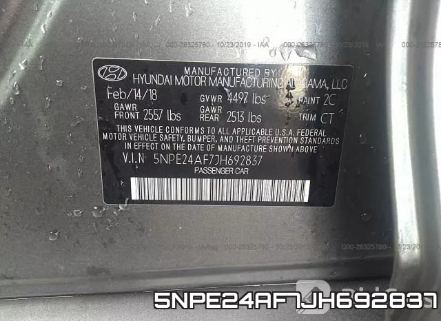 5NPE24AF7JH692837 фото 10