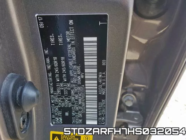 5TDZARFH7HS032054 фото 2