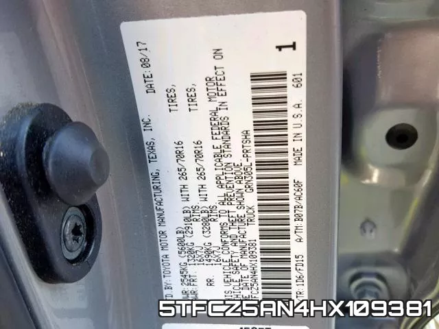 5TFCZ5AN4HX109381 фото 2