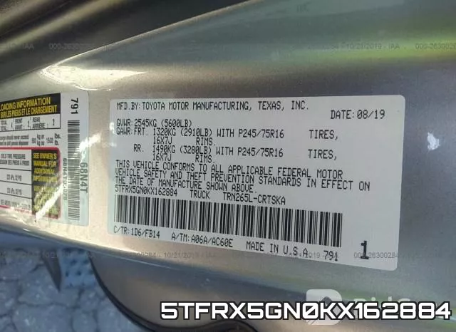 5TFRX5GN0KX162884 фото 9