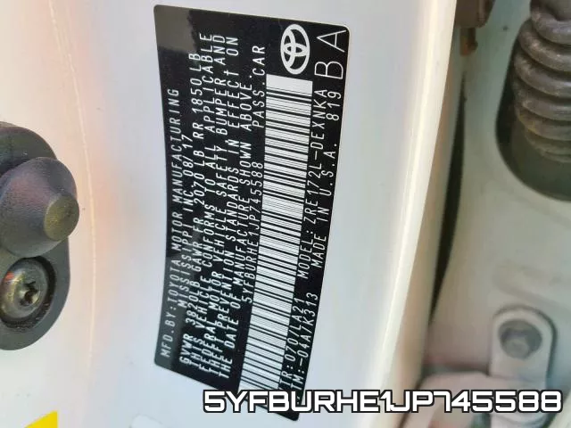 5YFBURHE1JP745588 фото 2