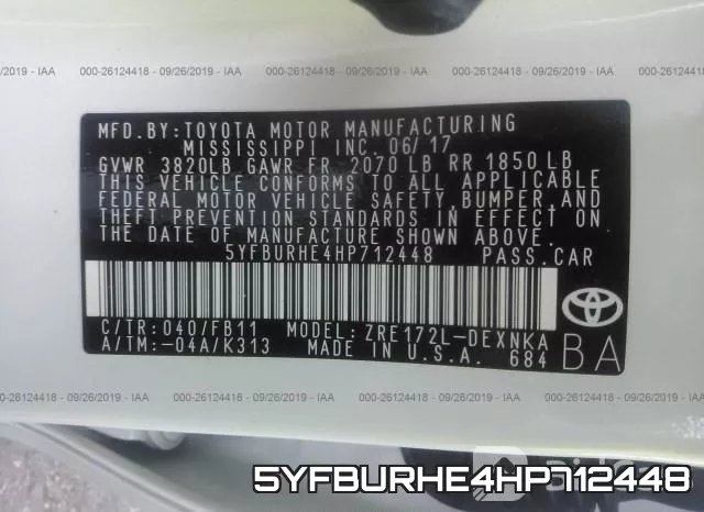 5YFBURHE4HP712448 фото 10