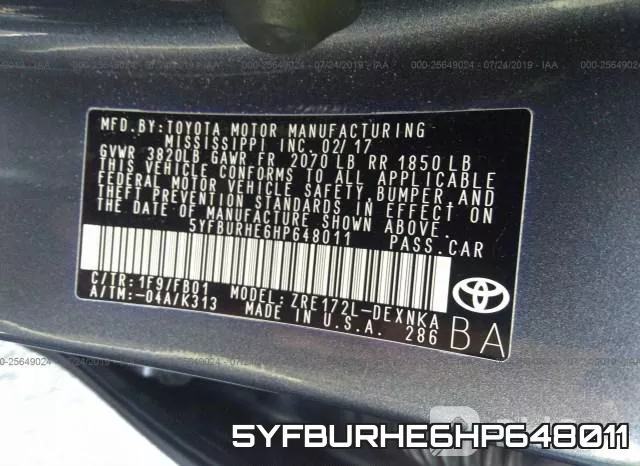 5YFBURHE6HP648011 фото 10