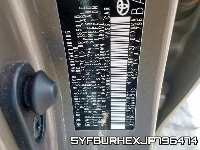 5YFBURHEXJP796474 фото 2