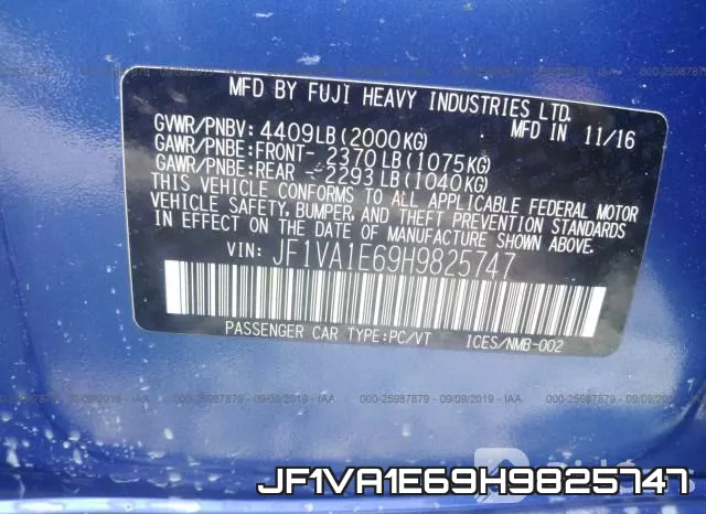 JF1VA1E69H9825747 фото 10