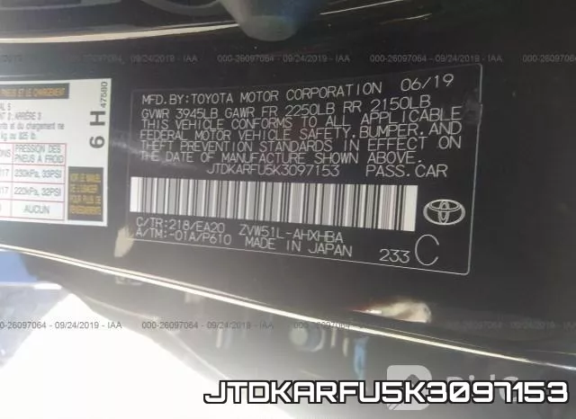 JTDKARFU5K3097153 фото 10