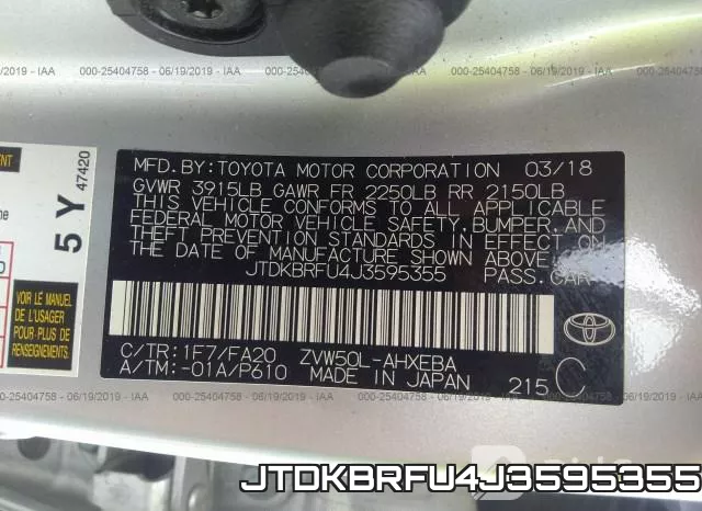 JTDKBRFU4J3595355 фото 10