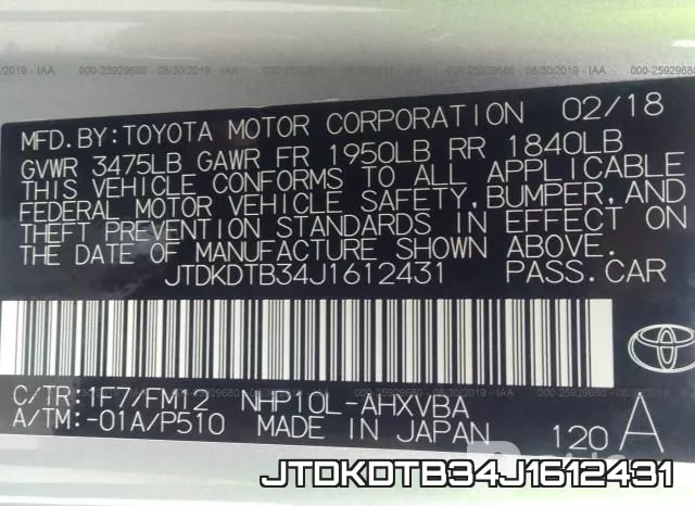 JTDKDTB34J1612431 фото 10