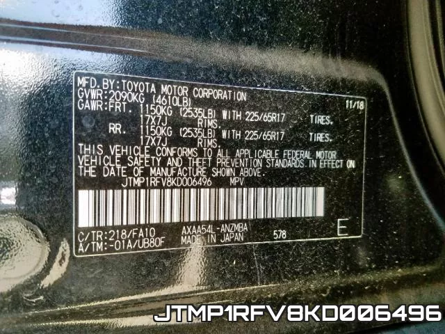 JTMP1RFV8KD006496 фото 2