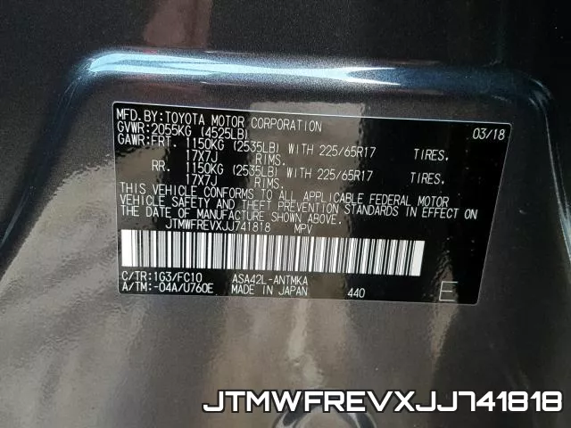 JTMWFREVXJJ741818 фото 2