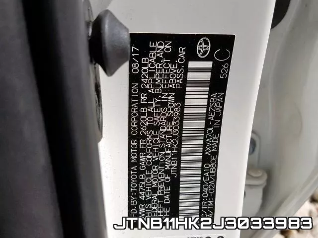 JTNB11HK2J3033983 фото 2