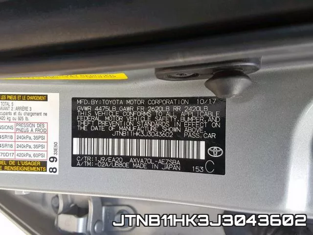 JTNB11HK3J3043602 фото 2