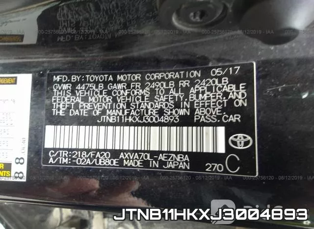 JTNB11HKXJ3004893 фото 10