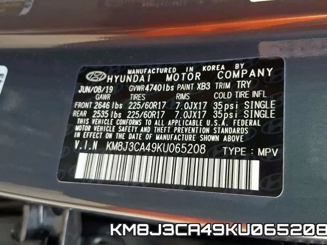 KM8J3CA49KU065208 фото 2