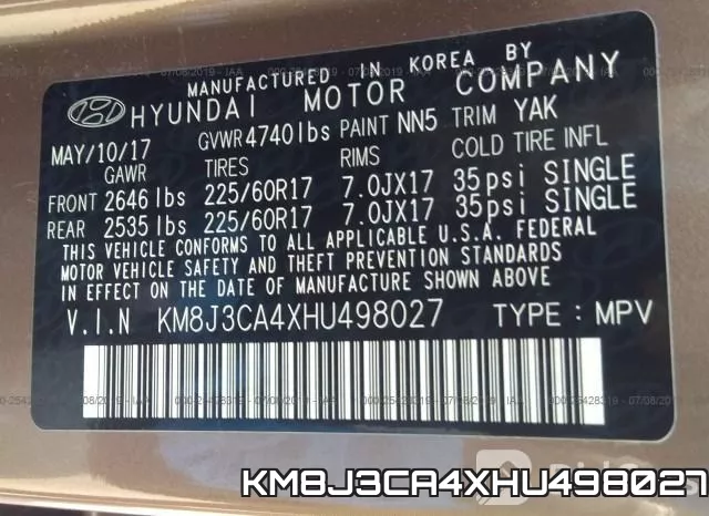 KM8J3CA4XHU498027 фото 9