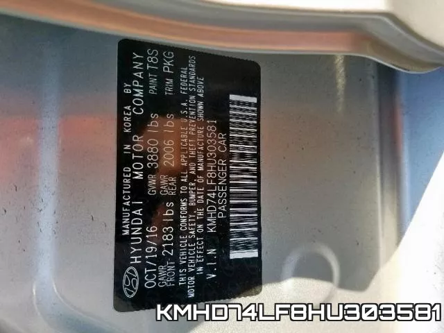 KMHD74LF8HU303581 фото 2