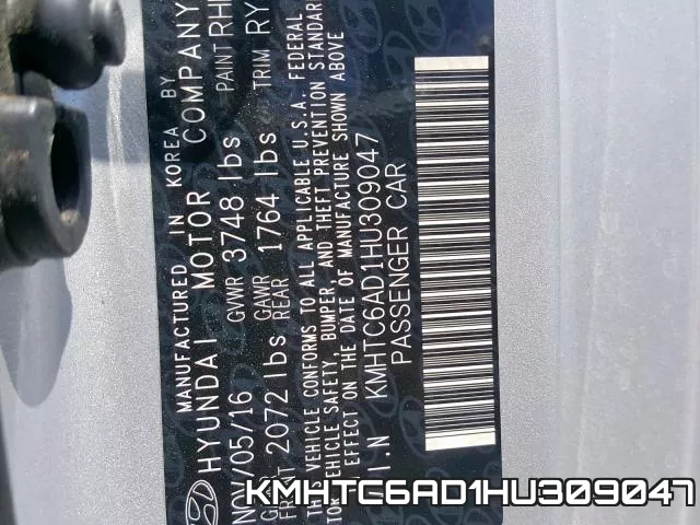 KMHTC6AD1HU309047 фото 2