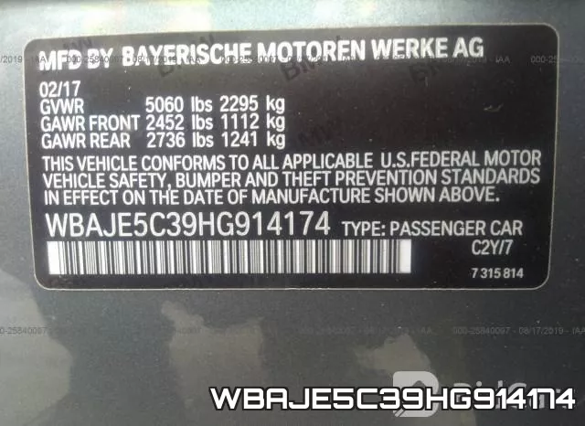 WBAJE5C39HG914174 фото 10