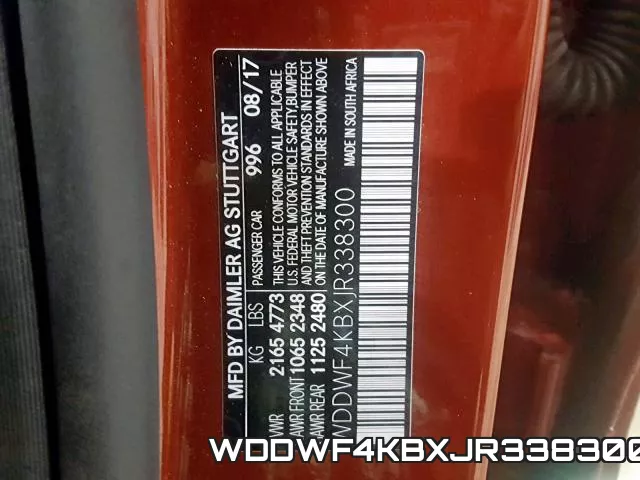 WDDWF4KBXJR338300 фото 2