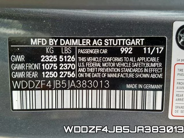 WDDZF4JB5JA383013 фото 2