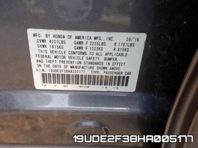 19UDE2F38HA005177 фото 2