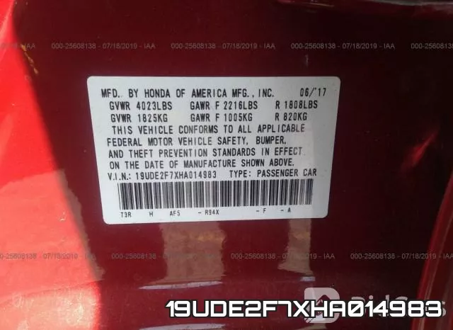 19UDE2F7XHA014983 фото 10
