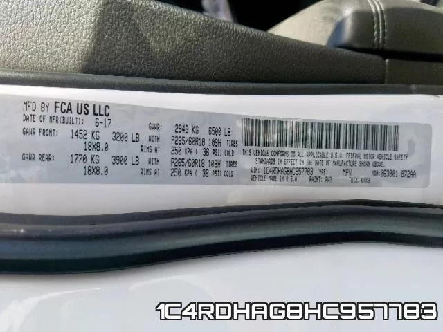 1C4RDHAG8HC957783 фото 2