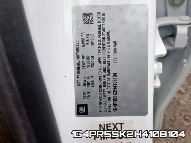 1G4PR5SK2H4108104 фото 2