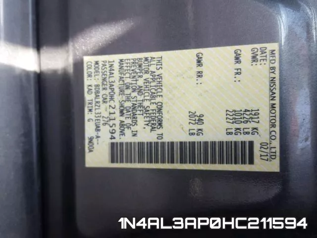 1N4AL3AP0HC211594 фото 2